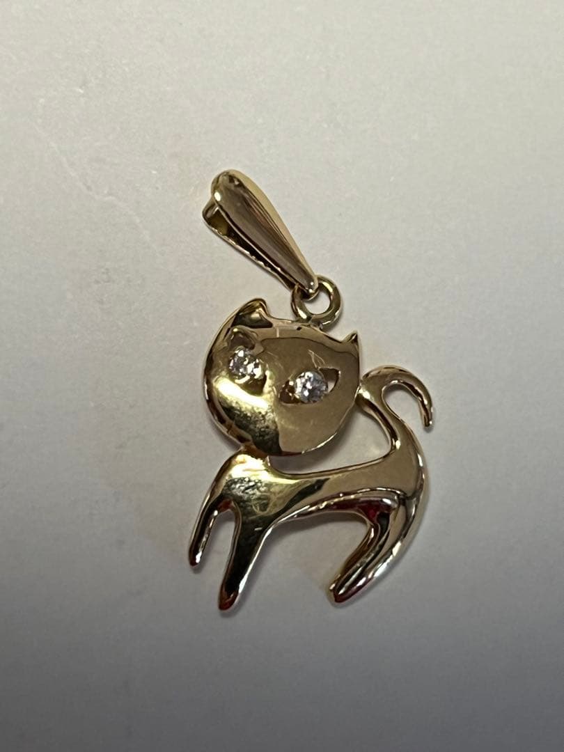 18金猫ペンダントトップ