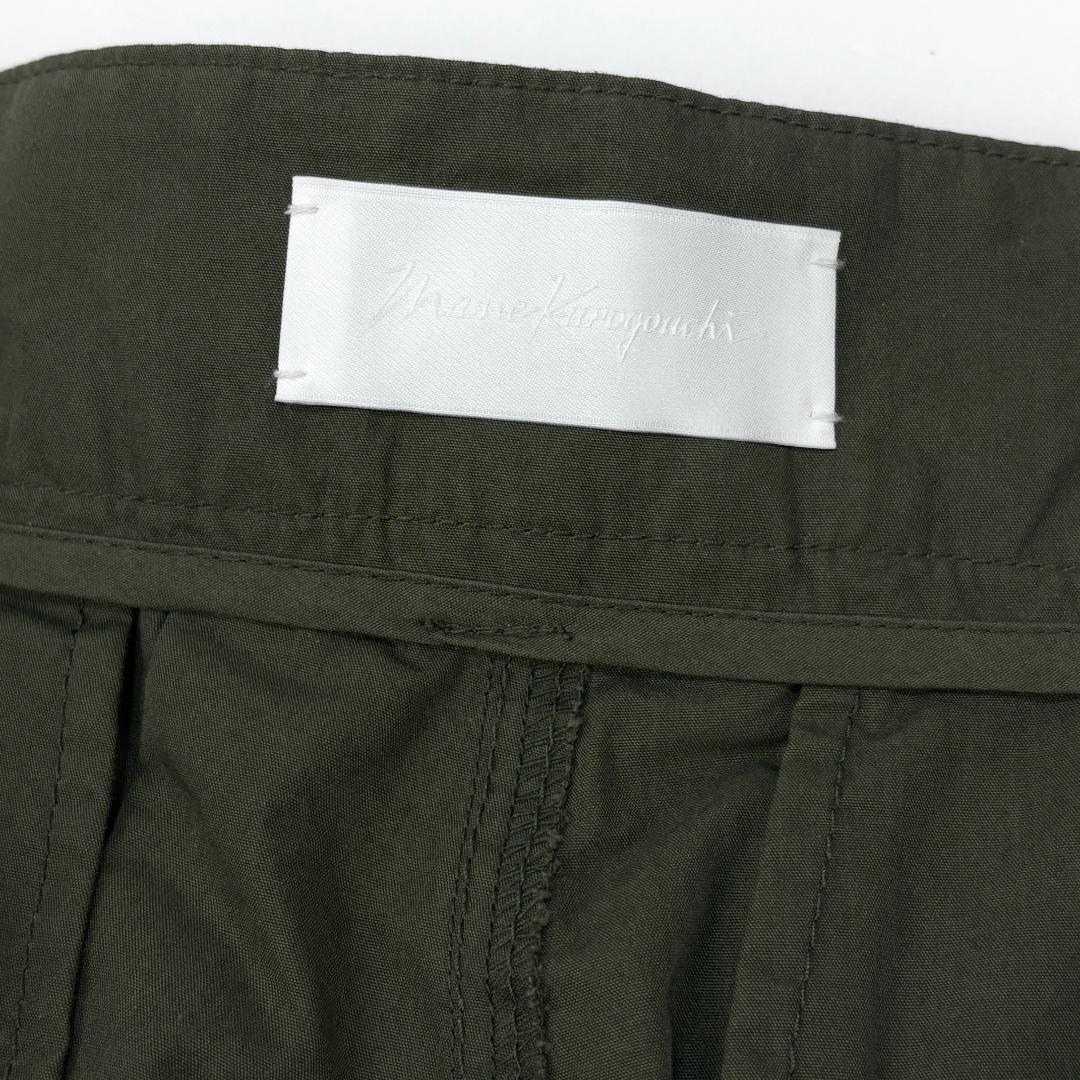 美品 Mame Kurogouchi コットンナイロン タックカーゴトラウザーズ