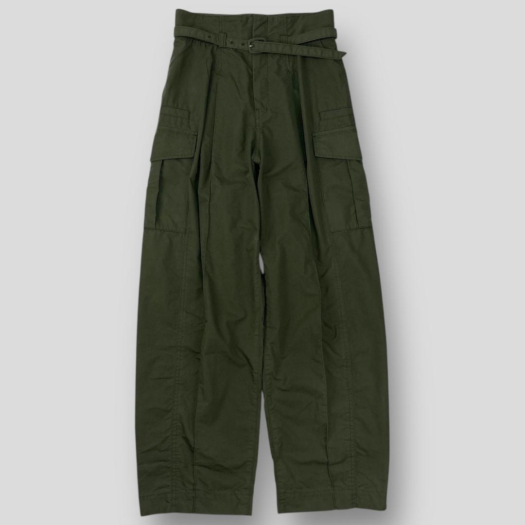 美品 Mame Kurogouchi コットンナイロン タックカーゴトラウザーズ