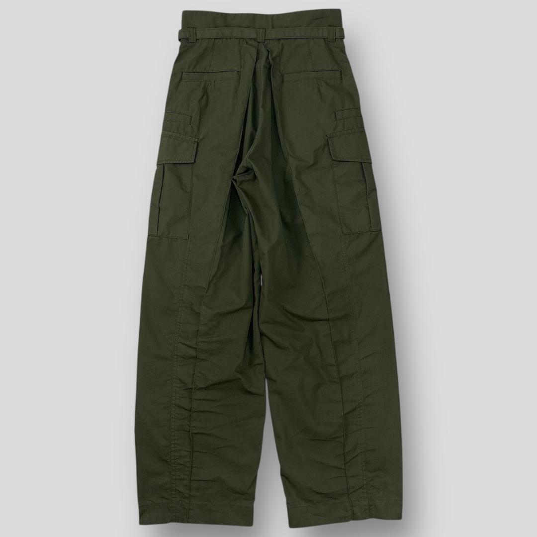 美品 Mame Kurogouchi コットンナイロン タックカーゴトラウザーズ