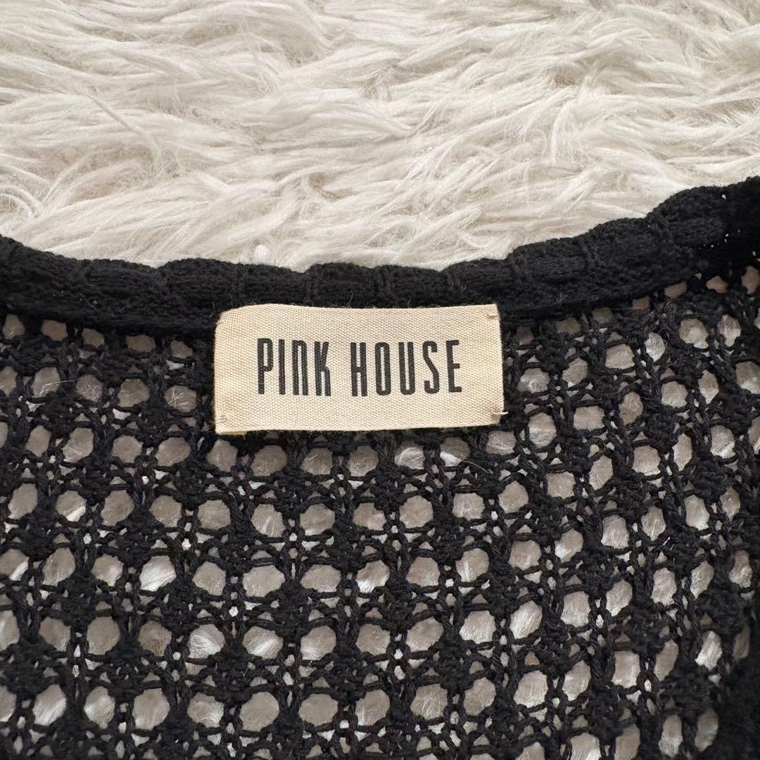 美品✨ピンクハウス　2024 フルーツモチーフ　ニットベスト　ブラック