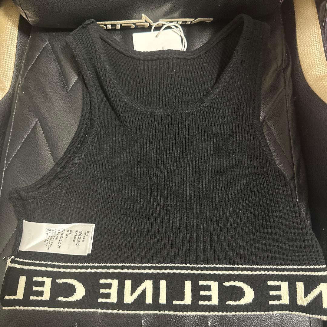 CELINE セリーヌ タンクトップ スポーツブラ アスレチックニット ブラック