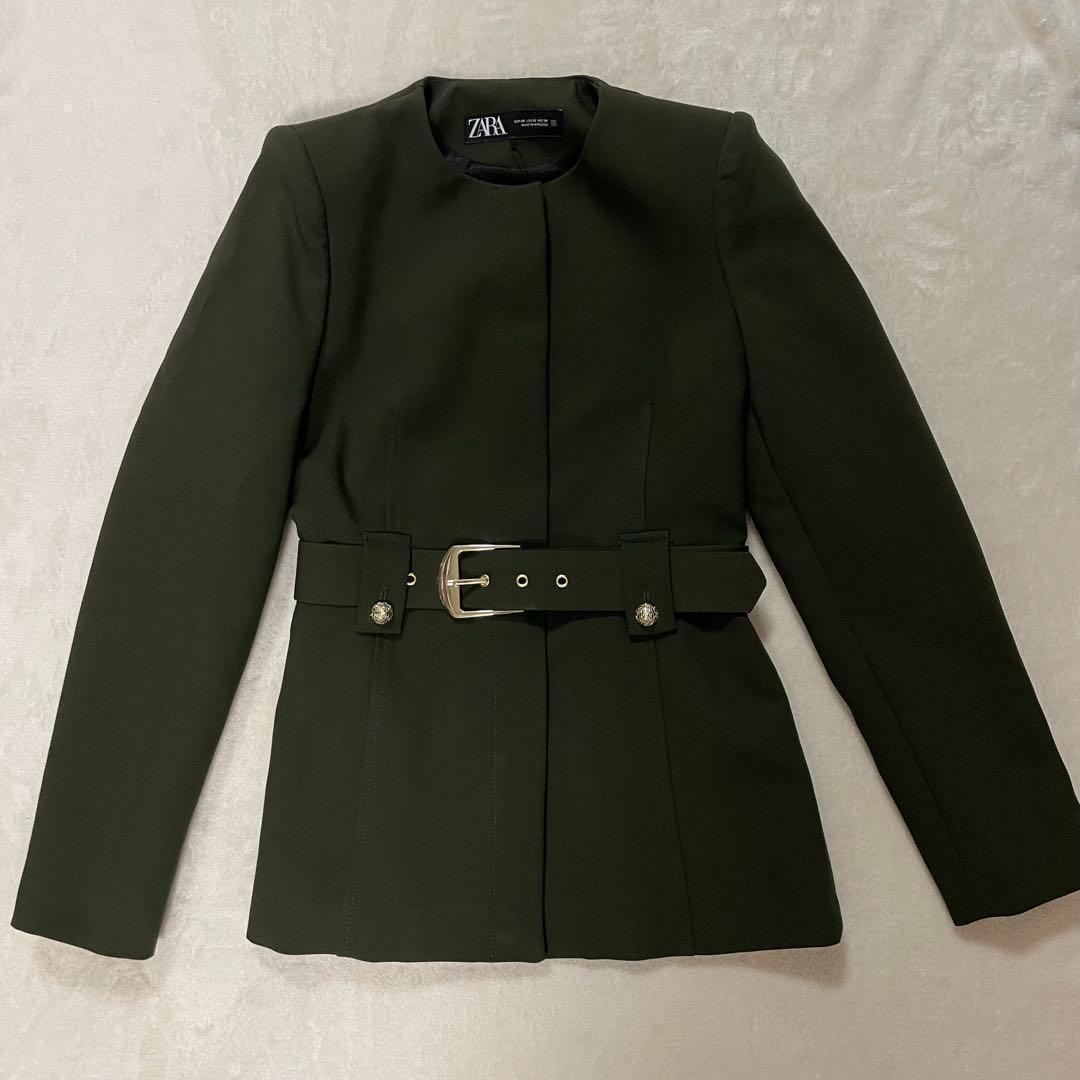 ZARA ザラ　ウエストベルト付きジャケット　ワイドベルトブレザー