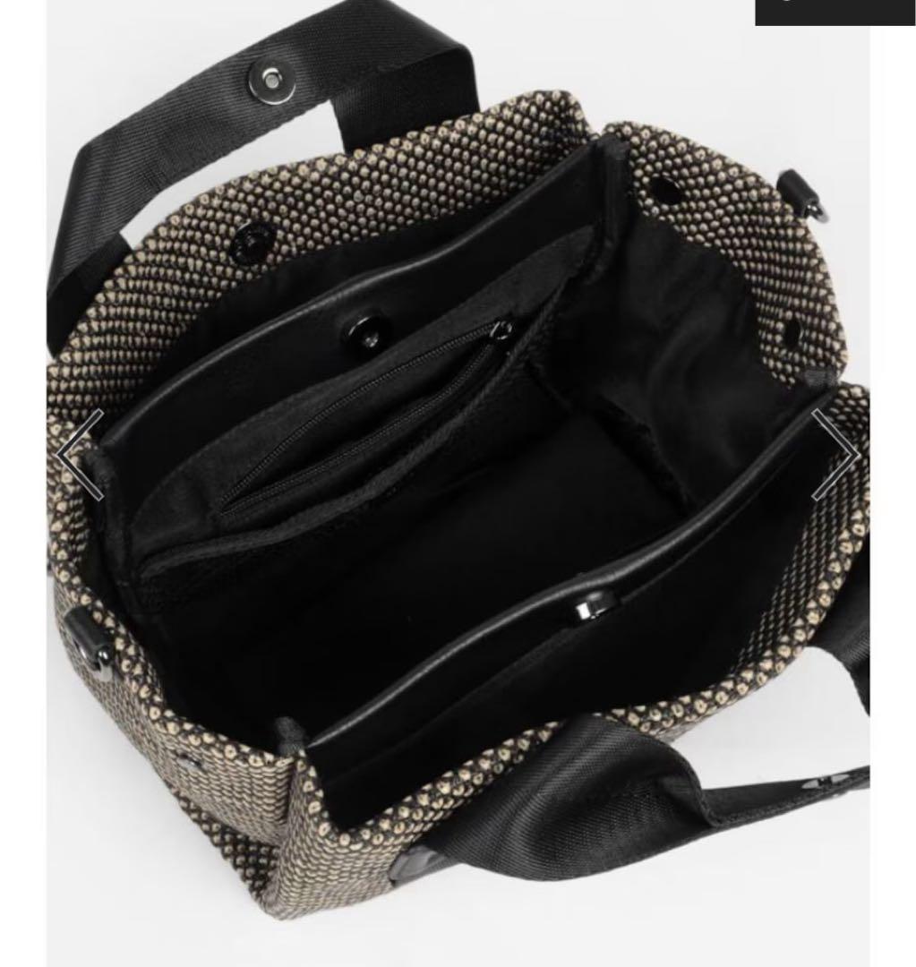 【新品】NOUER メッシュ 2WAYバッグ ベージュ/ブラック