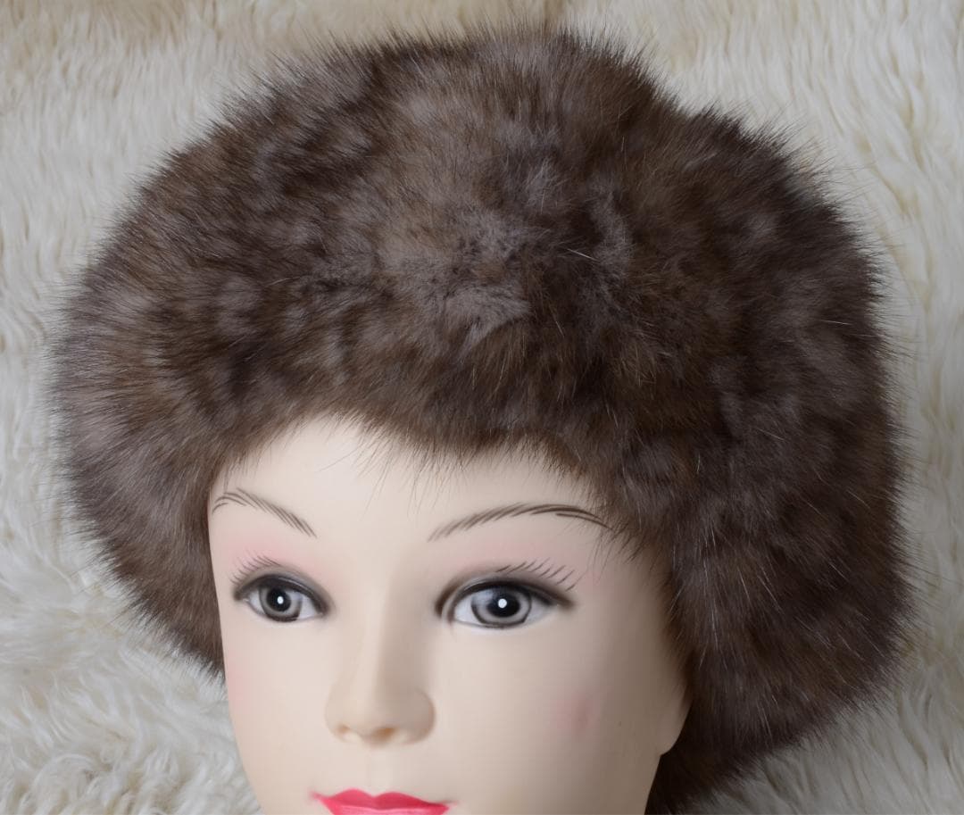 ★新品 限定★上品なセーブルの編込みベレー帽 /レデイース毛皮ファー