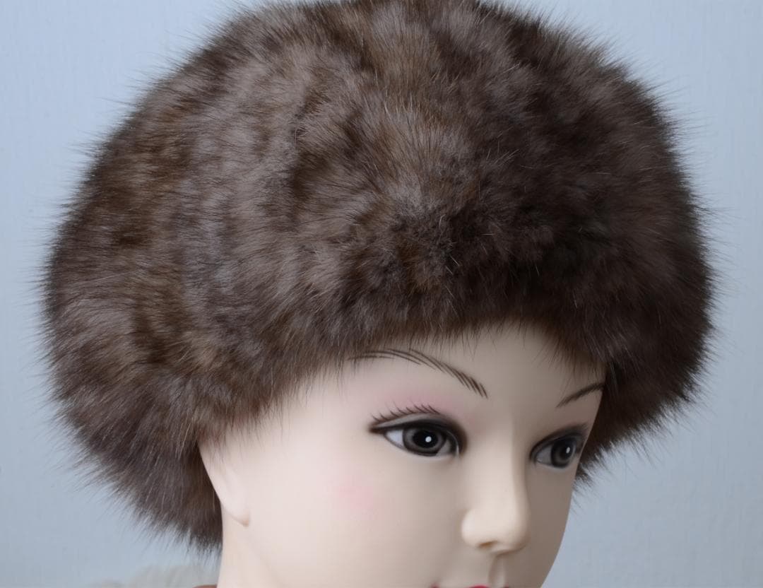 ★新品 限定★上品なセーブルの編込みベレー帽 /レデイース毛皮ファー