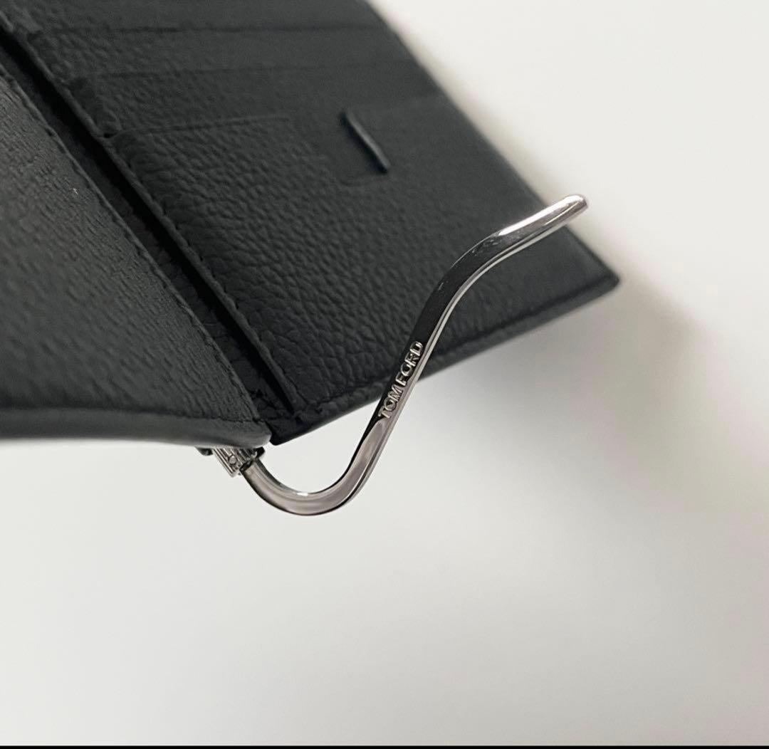 綺麗 TOM FORD マネークリップ　二つ折りレザー　黒ブラック 値下げ‪✕‬