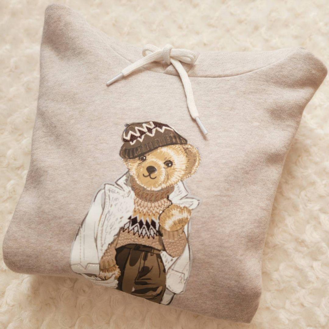 ​【極美品】ポロラルフローレン ポロベア パーカー 刺繍M オートミールベージュ