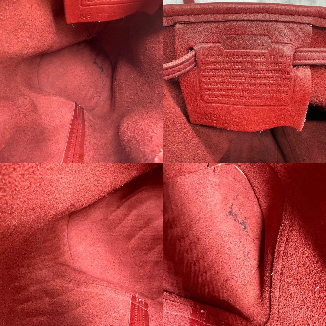 【良品】COACH オールドコーチ ショルダーバッグ 巾着 クロスボディ レッド