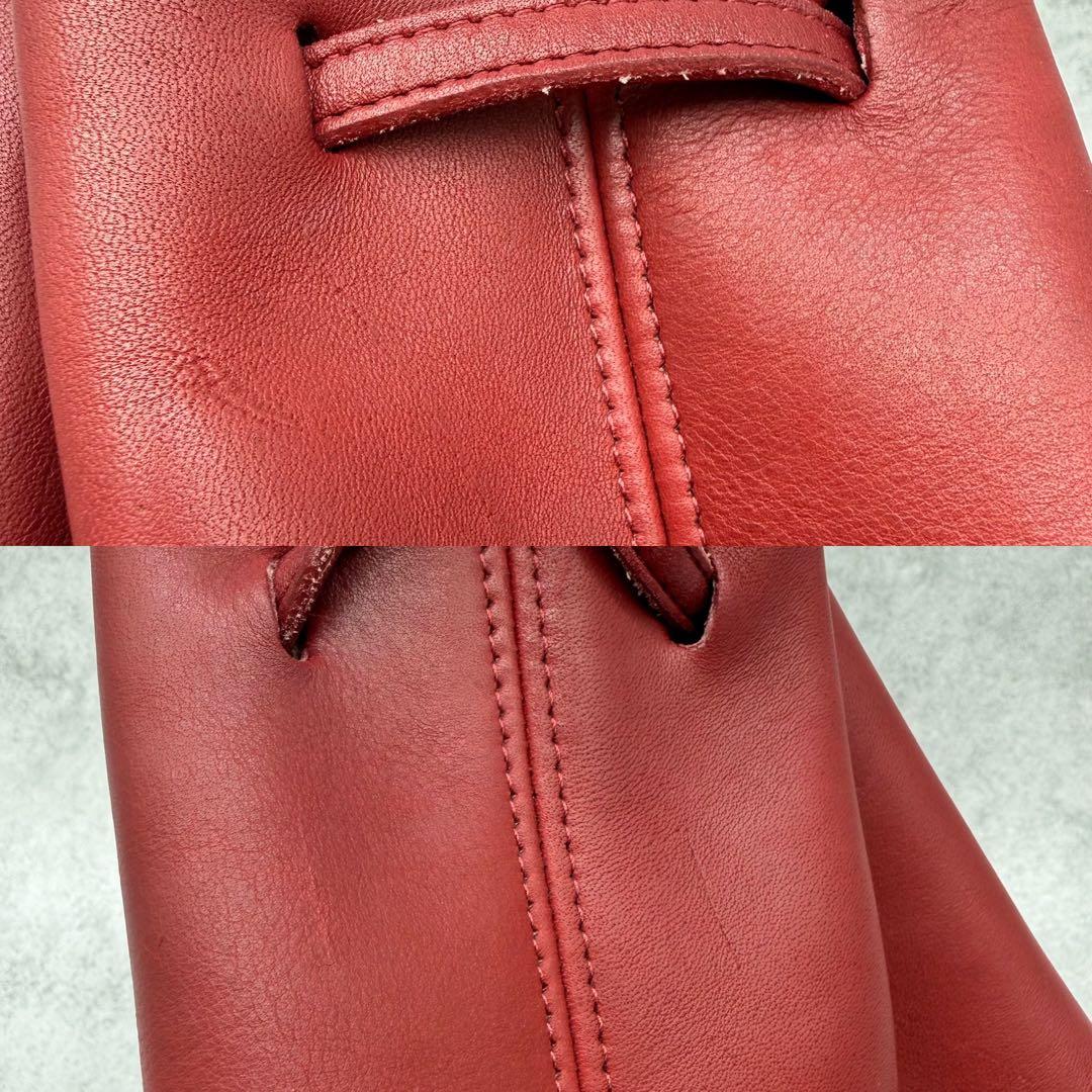 【良品】COACH オールドコーチ ショルダーバッグ 巾着 クロスボディ レッド