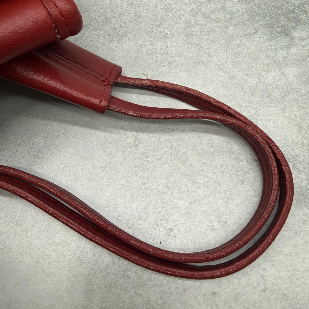 【良品】COACH オールドコーチ ショルダーバッグ 巾着 クロスボディ レッド