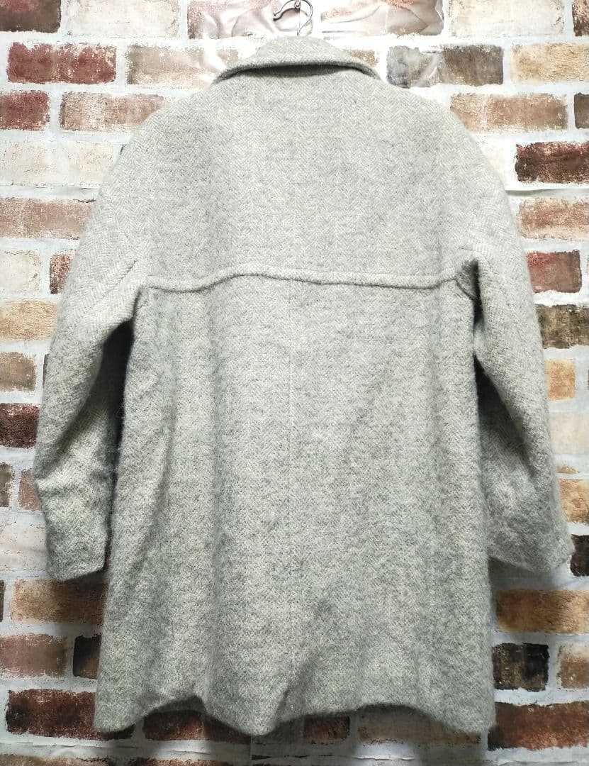 SHIPS / シップス ウール ヘリンボーン ダブルブレスト ツイード コート