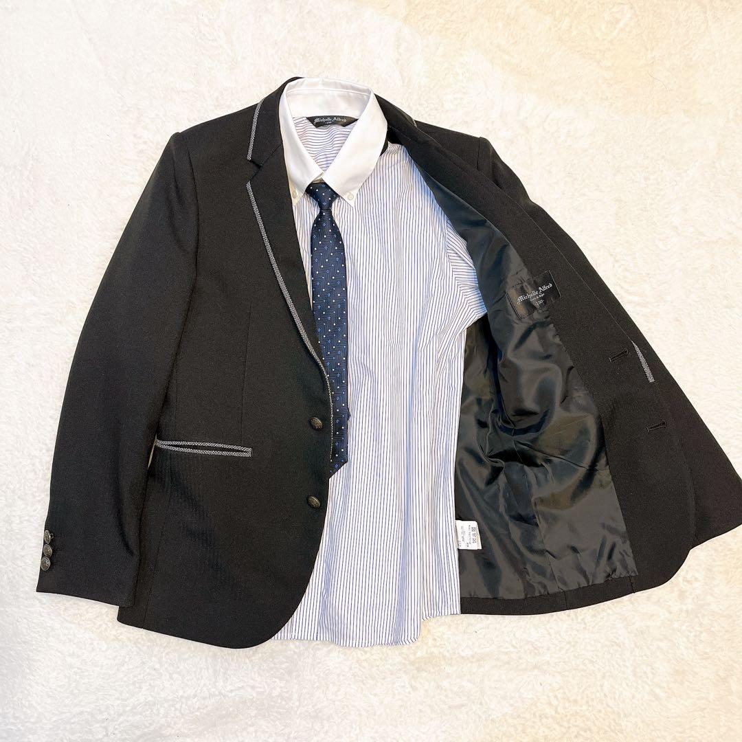 【美品】ミッシェルアルフレッド150男子フォーマルスーツ　６点セット 卒業式　黒
