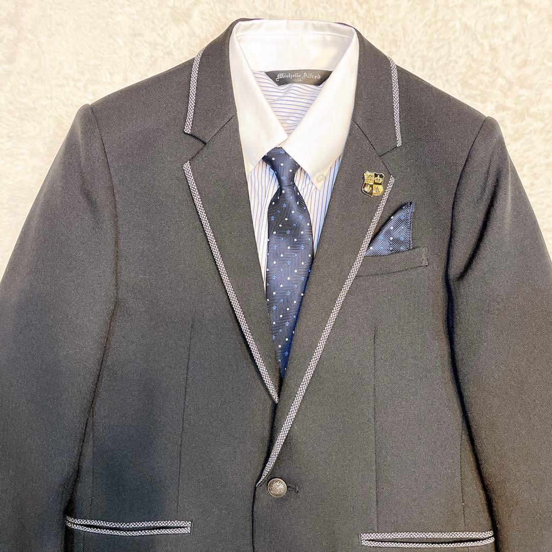 【美品】ミッシェルアルフレッド150男子フォーマルスーツ　６点セット 卒業式　黒