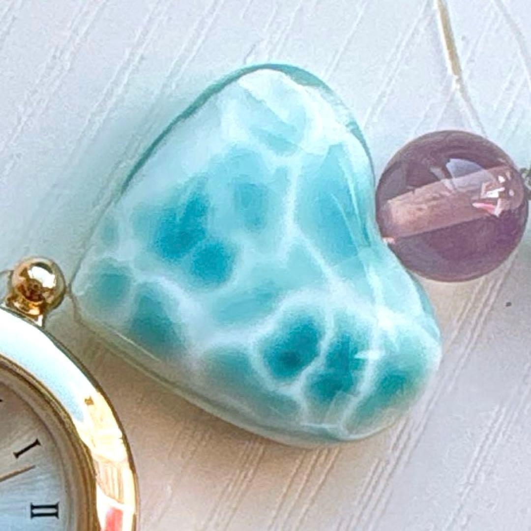 Berry様♥️ブレス2本ꕤラリマー ハート＆アラシャンくま天然石ブレス時計✧*。