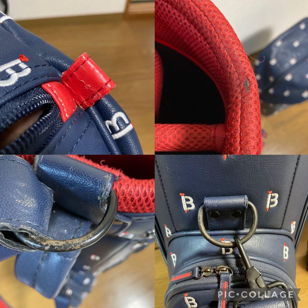 BEAMS ビームスゴルフ キャディバッグ オシャレ 可愛い ネイビー ティー柄