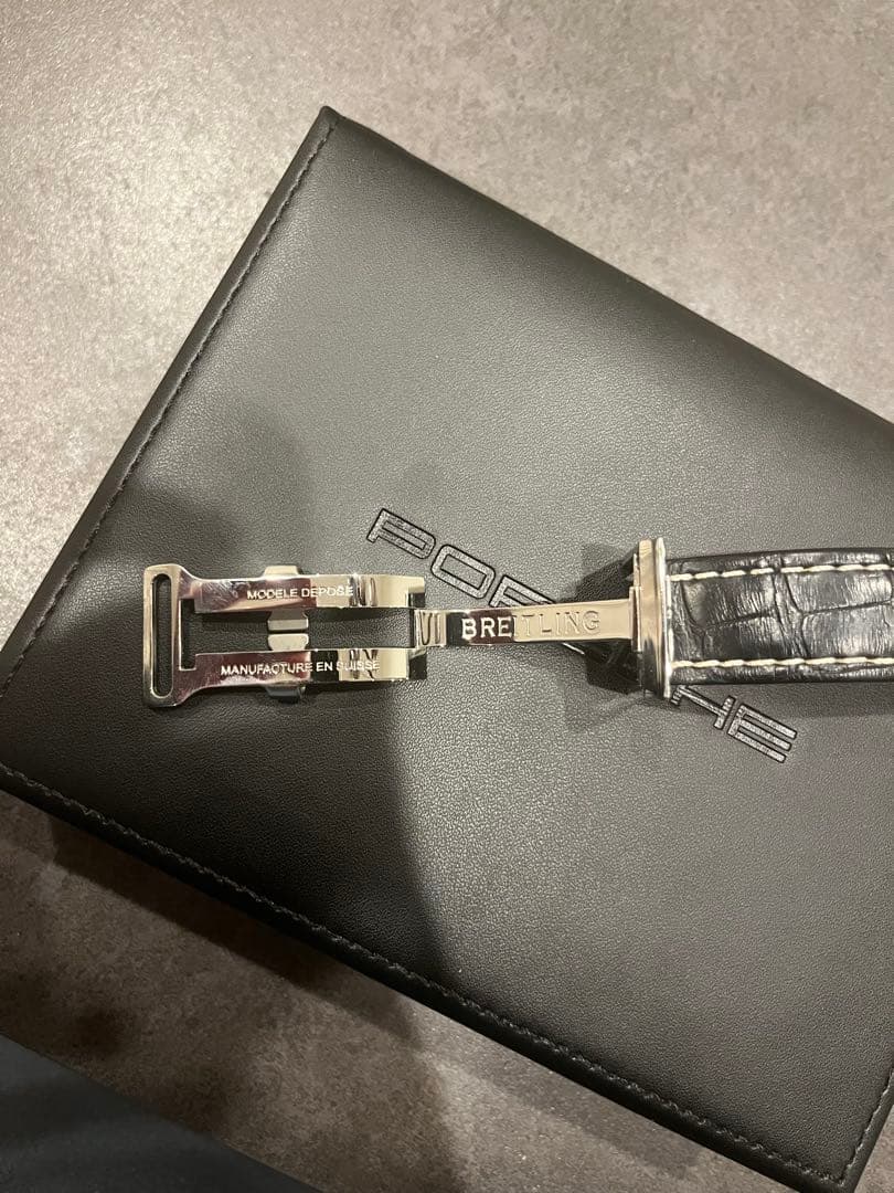 ブライトリング　純正レザーベルト　純正Dバックル22-20