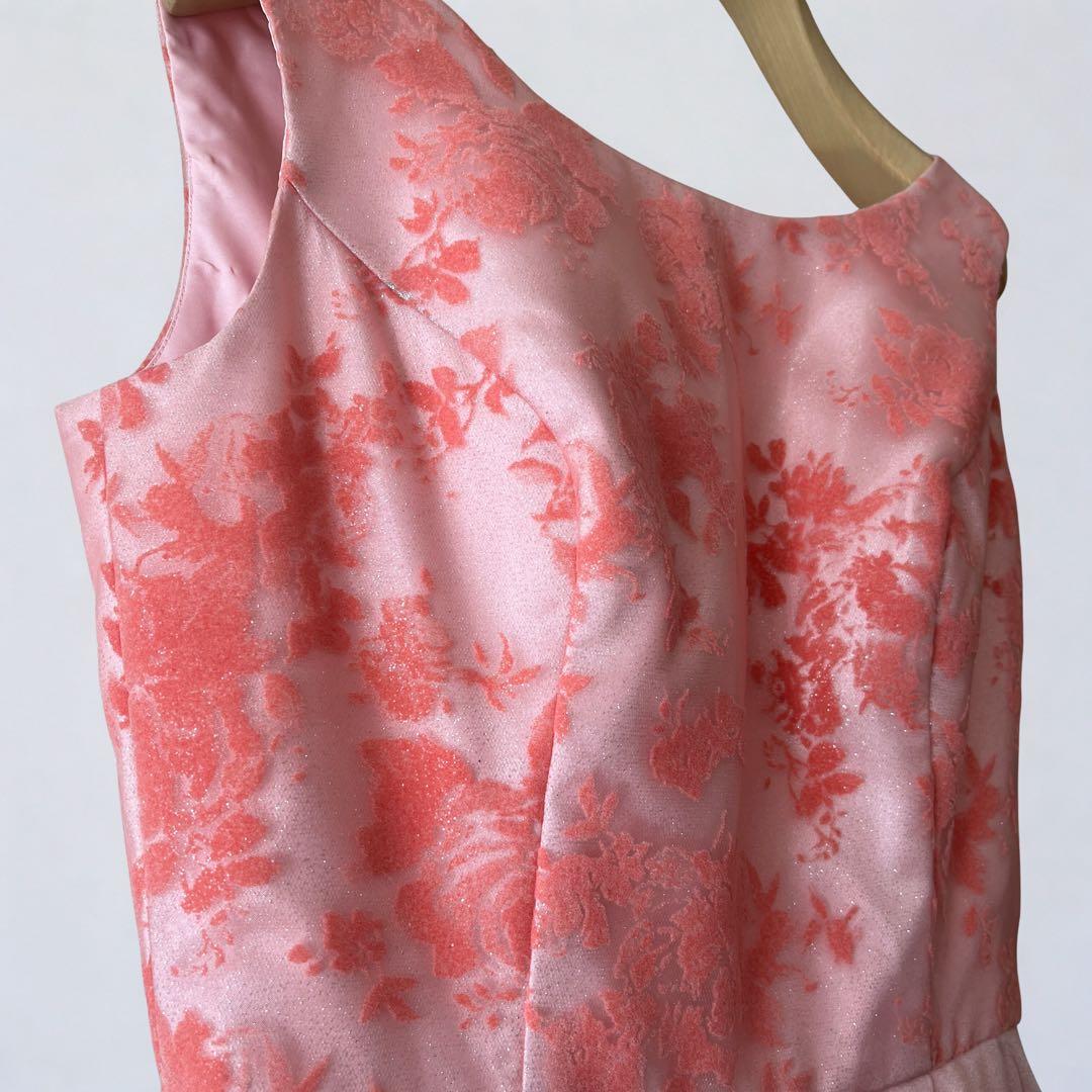 美品AIMERエメ ロングドレス コーラルピンク オーガンジーAライン ステージ