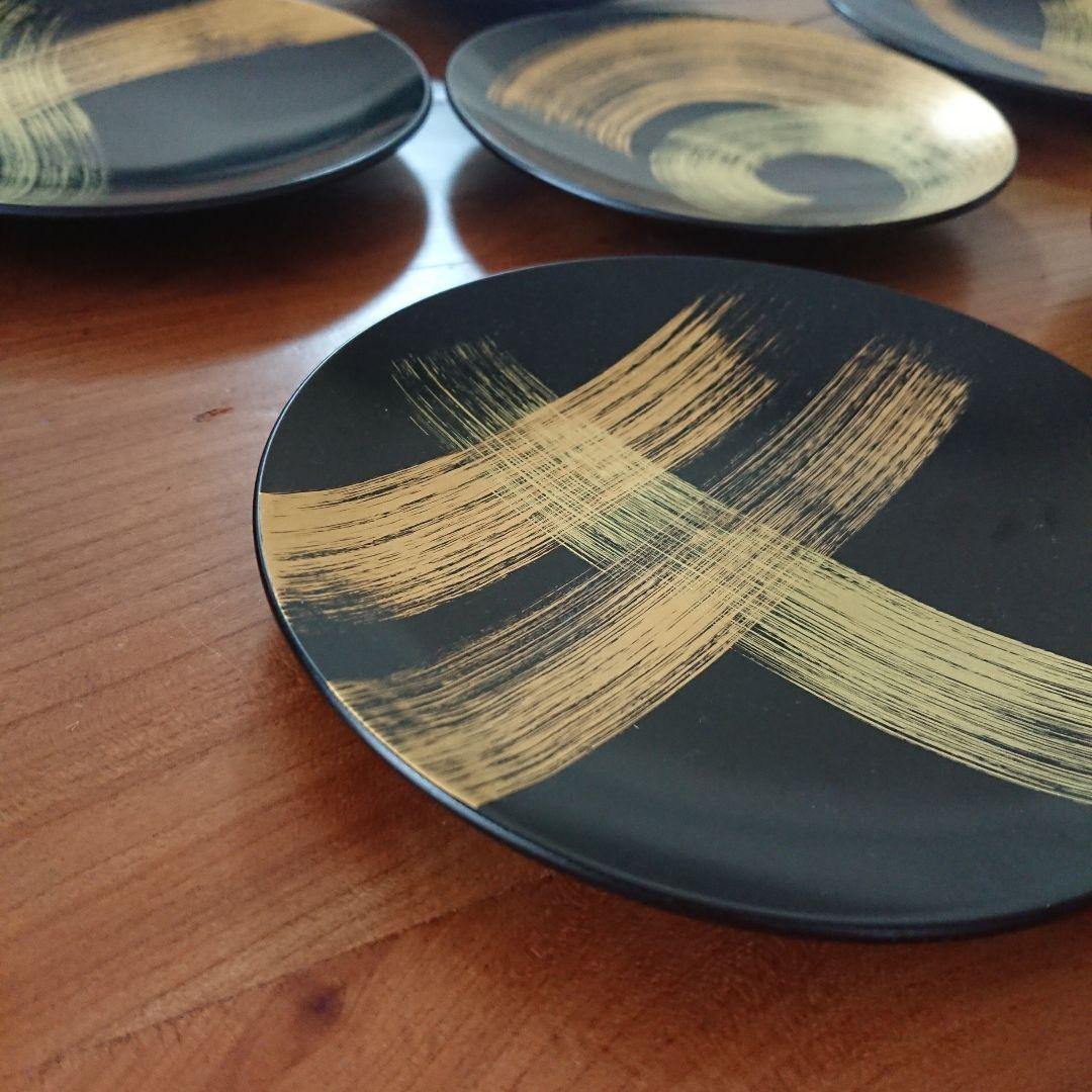 漆器 山田平安堂 彩龍 プレート 小皿　蒔絵 刷毛目 伝統工芸 和モダン/輪島塗