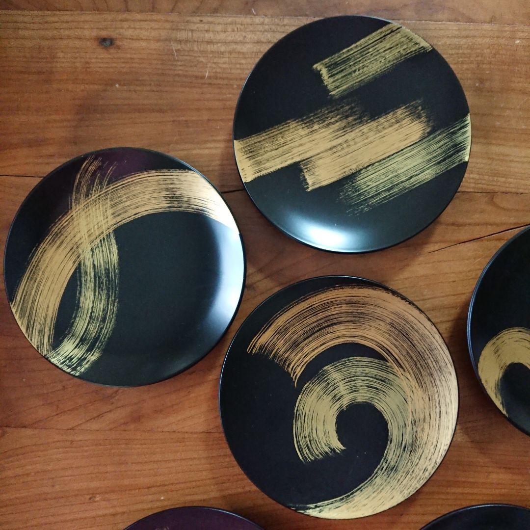 漆器 山田平安堂 彩龍 プレート 小皿　蒔絵 刷毛目 伝統工芸 和モダン/輪島塗