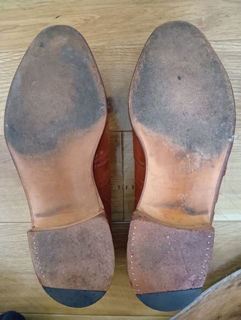 ム*ン様 80s トリッカーズ製エーボンハウス スエードウィングチップ 6 1/