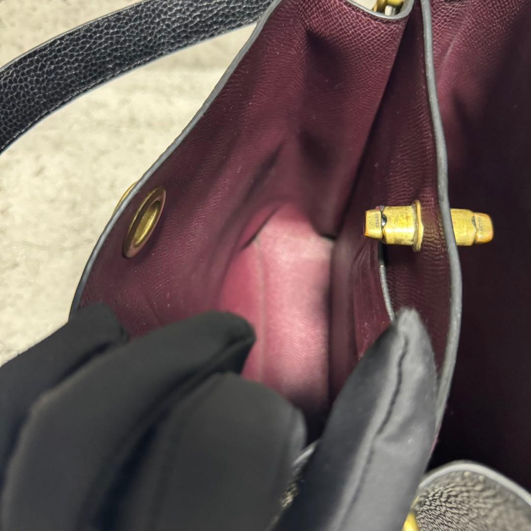 良品 コーチ レザー 2way ショルダーバッグ ウィロウ ターンロック 黒