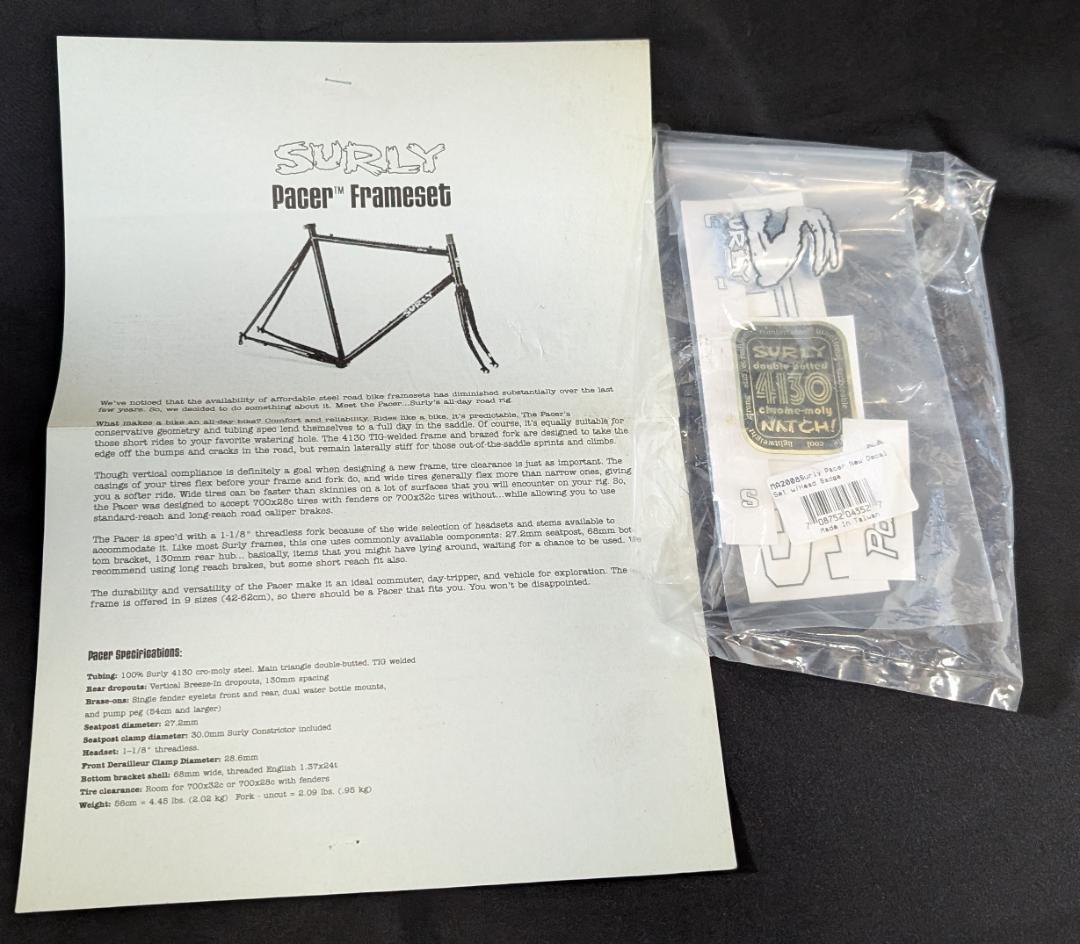 Surly Pacer ロードバイクフレーム グリーン 新品ステッカー付