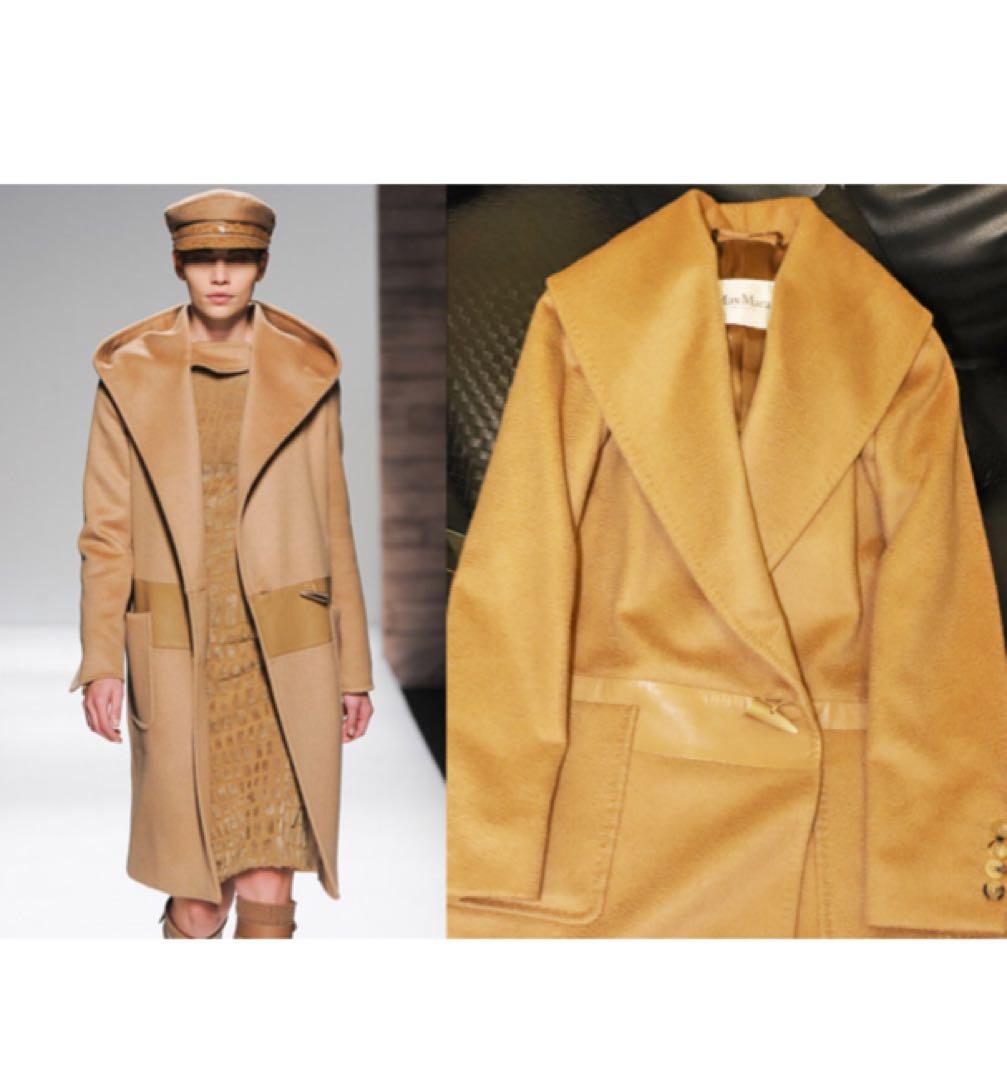 MAXMARA キャメル100% ショールカラーコート