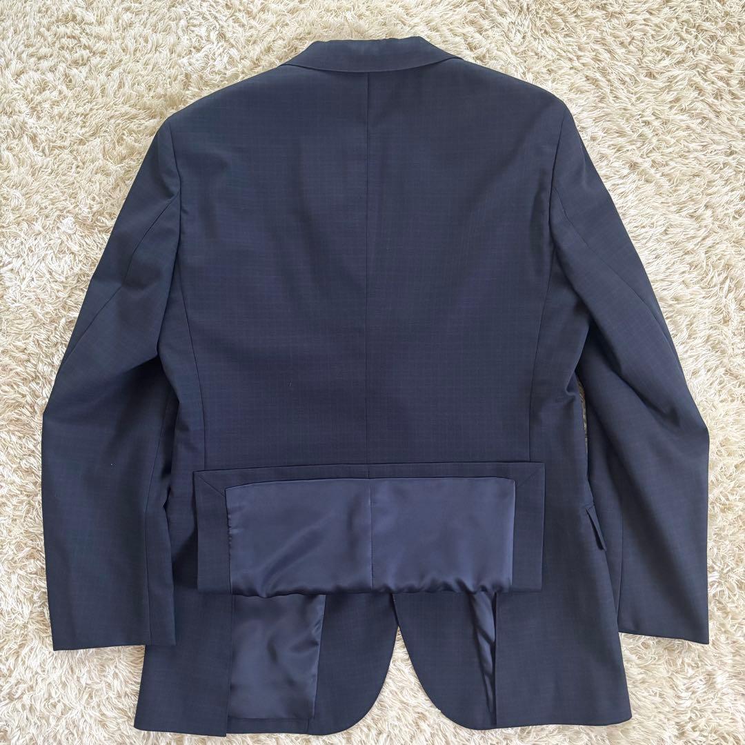 未使用タグ付✨グリーンレーベルリラクシング　スーツ　セットアップ　紺　チェック