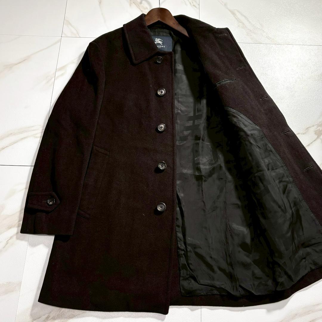 バーバリー ロンドン ステンカラーコート カシミヤ混 裏地シャドーチェック