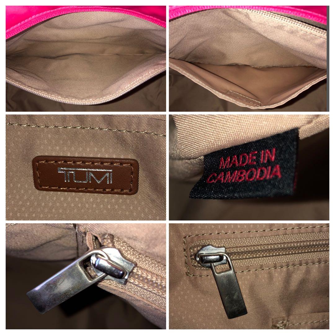 TUMIトートバッグ ナイロン製 ピンク 大容量 A4可 肩かけ可
