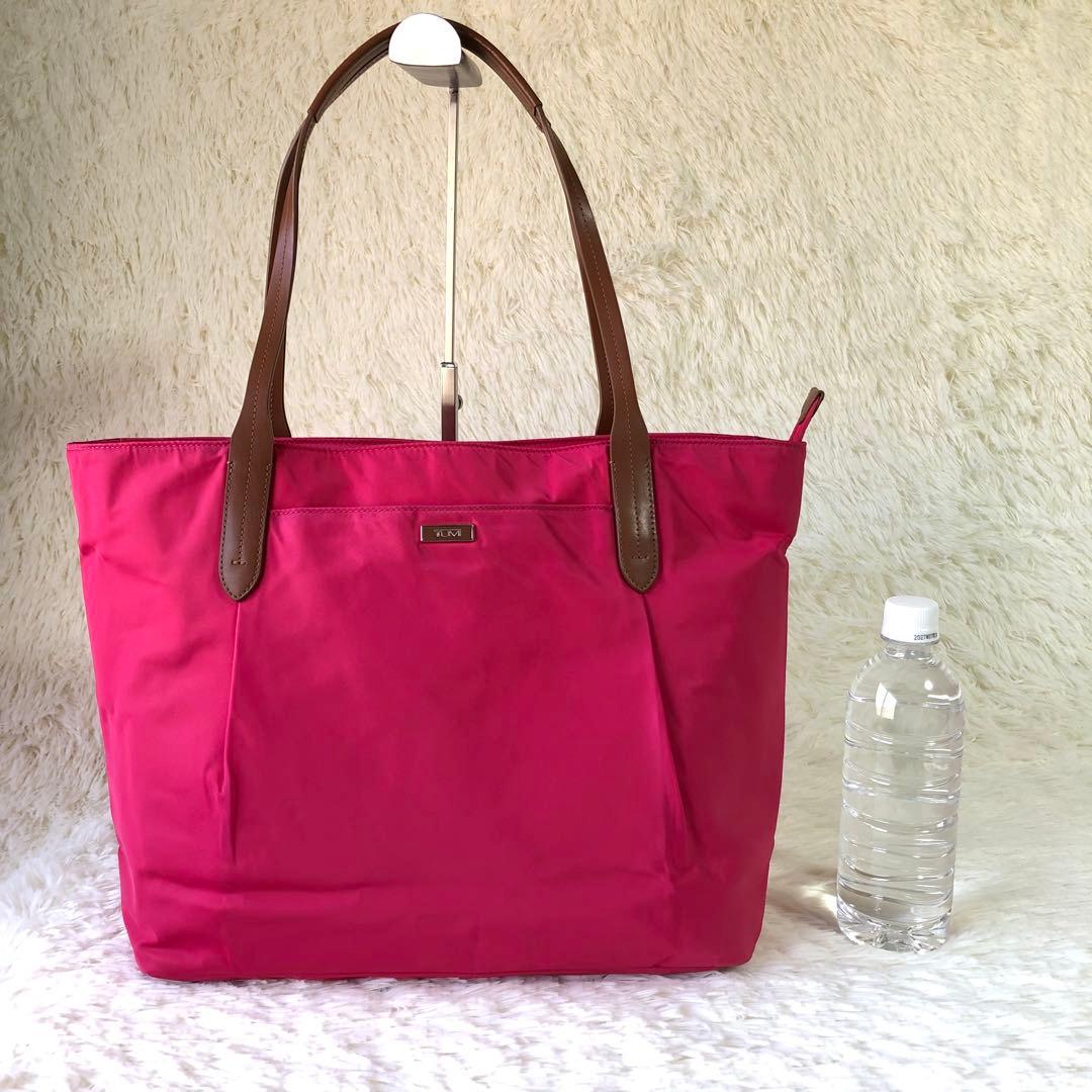 TUMIトートバッグ ナイロン製 ピンク 大容量 A4可 肩かけ可