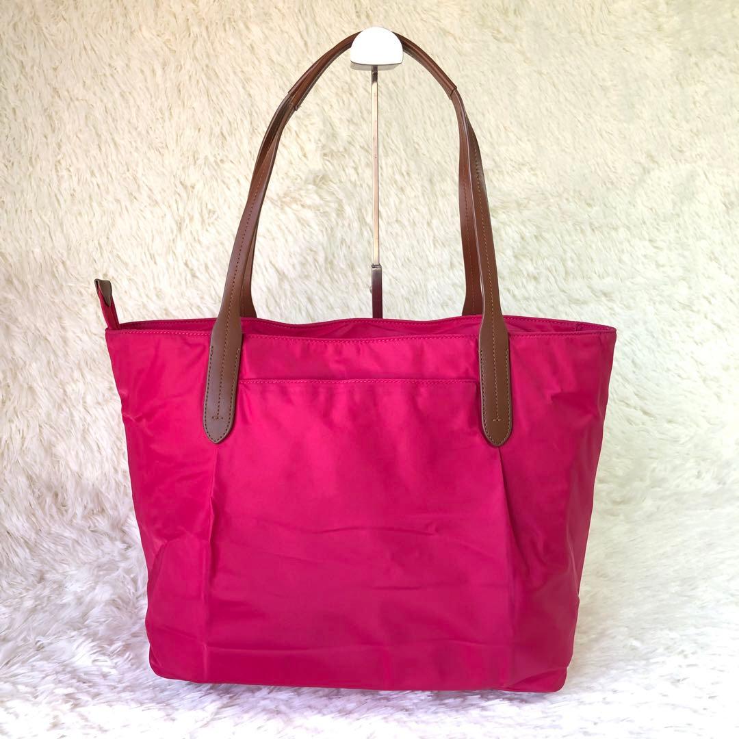 TUMIトートバッグ ナイロン製 ピンク 大容量 A4可 肩かけ可