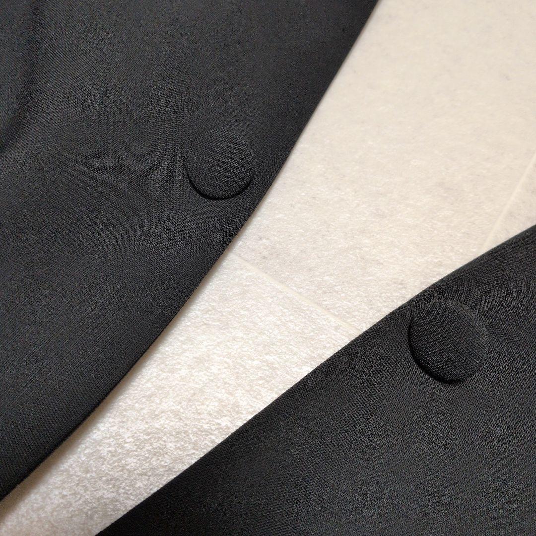 美品　アドーア　Ｗジョーゼットワンピース　ジャンパースカート　棒タイ　黒　S