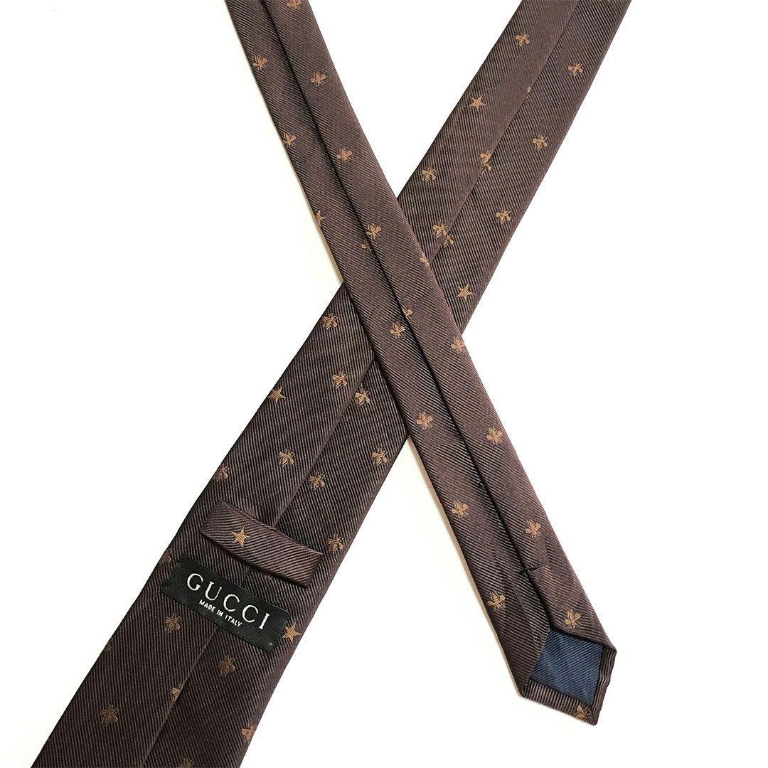 未使用級 グッチ GUCCI ネクタイ シルク 蜂 Bee ハチ