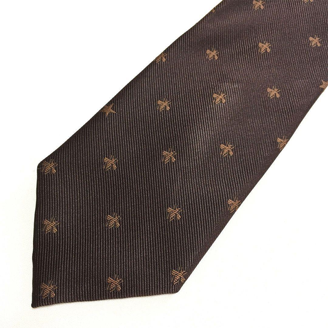 未使用級 グッチ GUCCI ネクタイ シルク 蜂 Bee ハチ