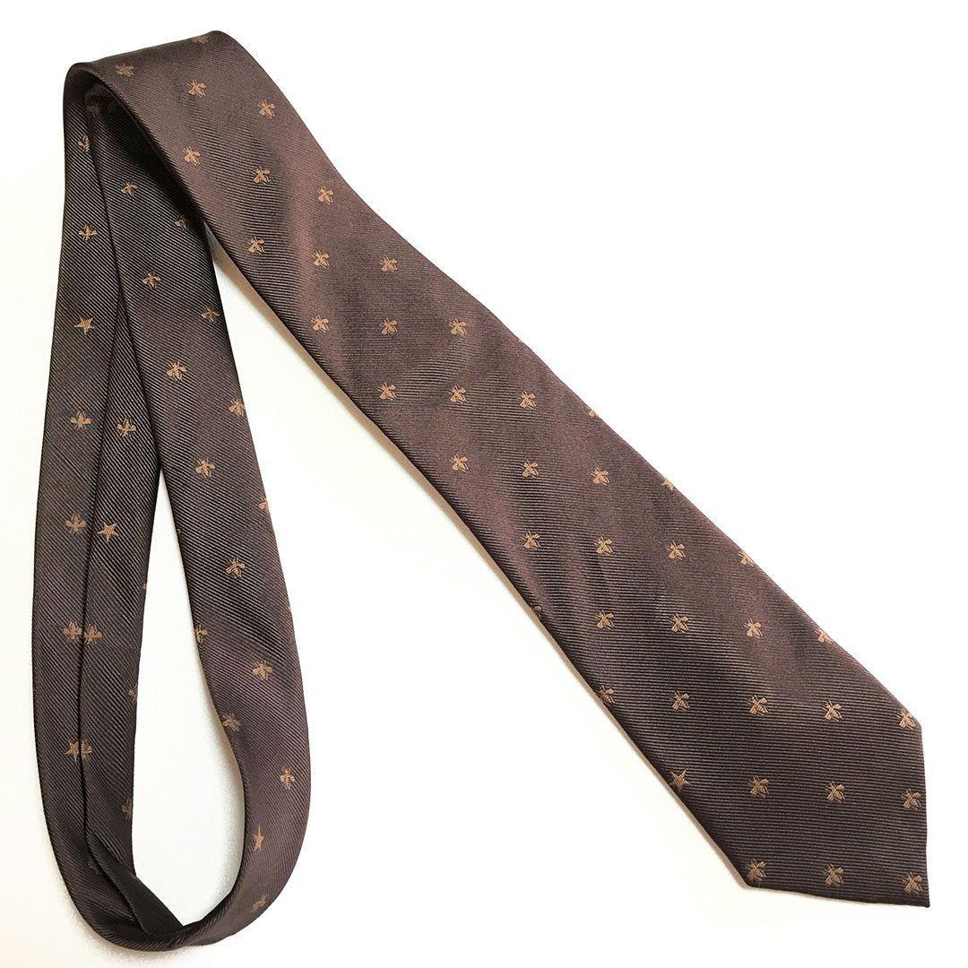 未使用級 グッチ GUCCI ネクタイ シルク 蜂 Bee ハチ