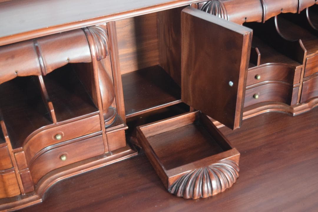 イギリス製 ライティングデスク 高級マホガニー材 チッペンデール