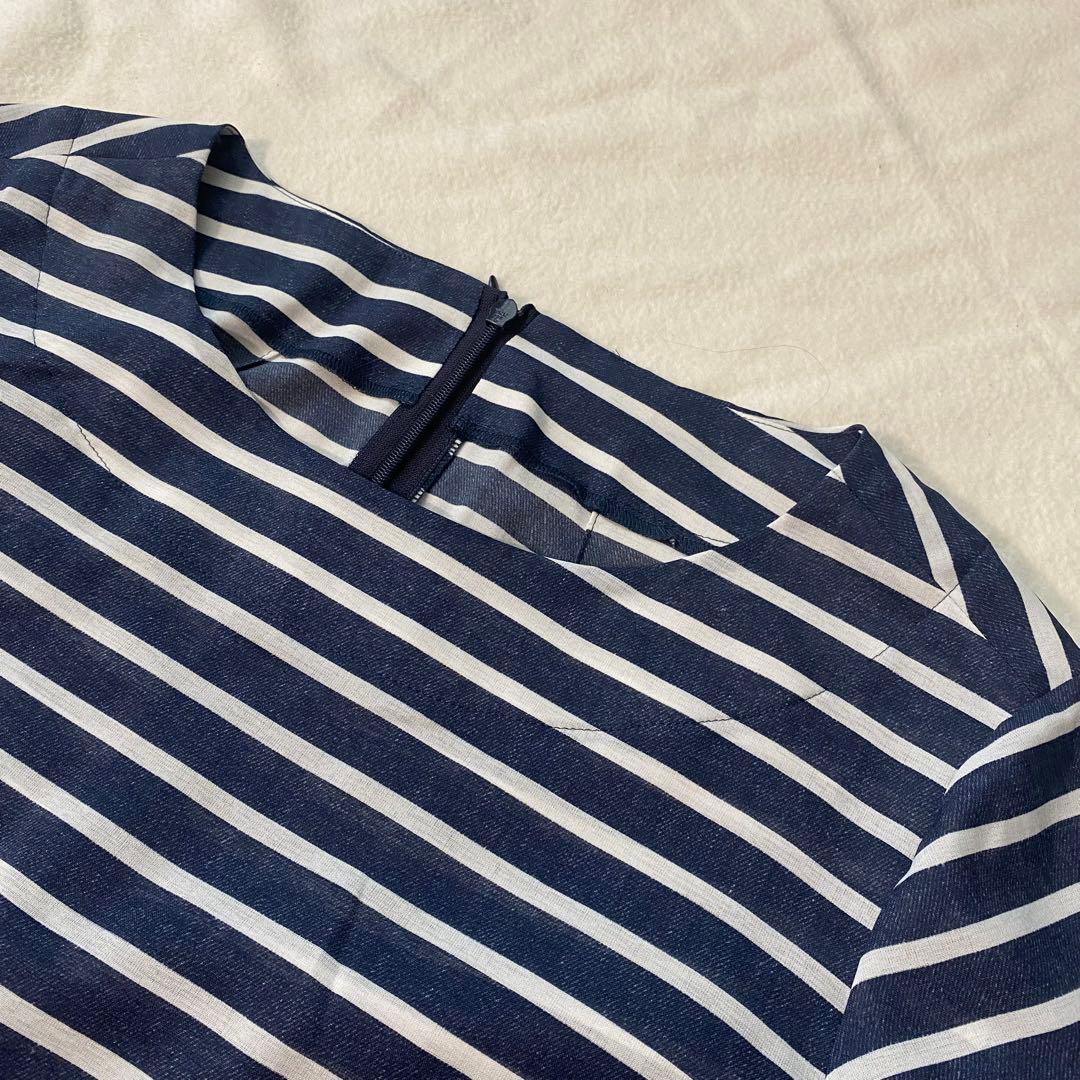 新品タグ付 レリアン ボーダー チュニック ブラウス 13+号 36,300円