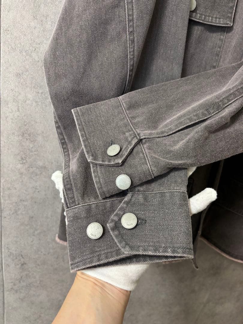 ヨーク　 YOKE　襟レザー切り替えカバーオール　デニムジャケット　ブルゾン