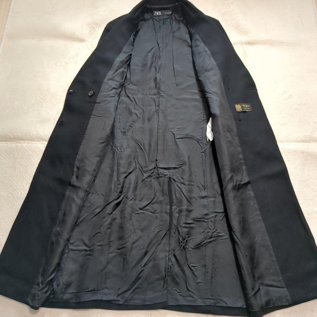 ZARA マンテコ ダブル チェスターコート ブラック 大きいサイズ マキシ丈