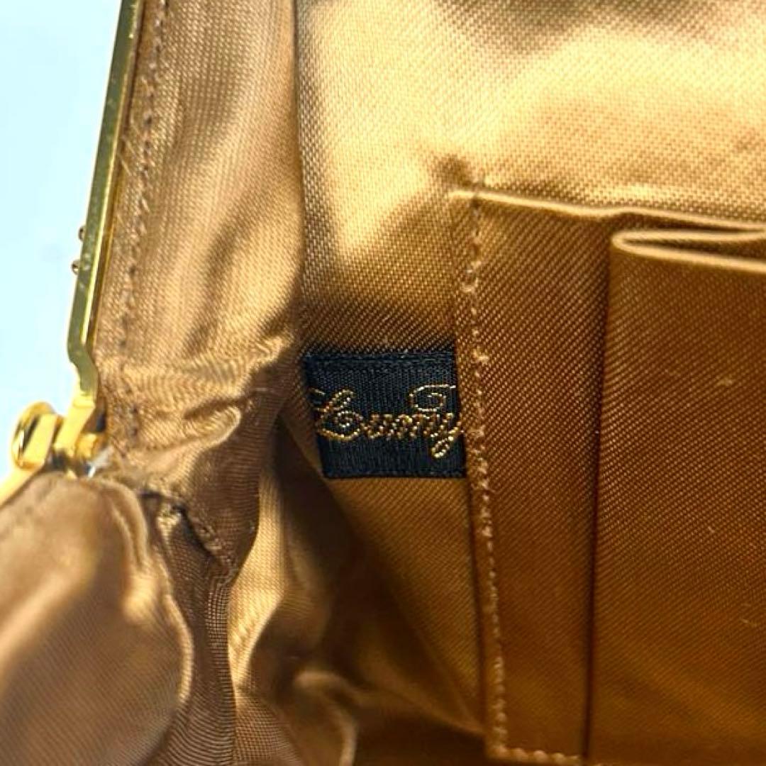 【未使用級】ルミーはしもと　ビーズバッグ　ブロンズ　ゴールドチェーン　ビジュー