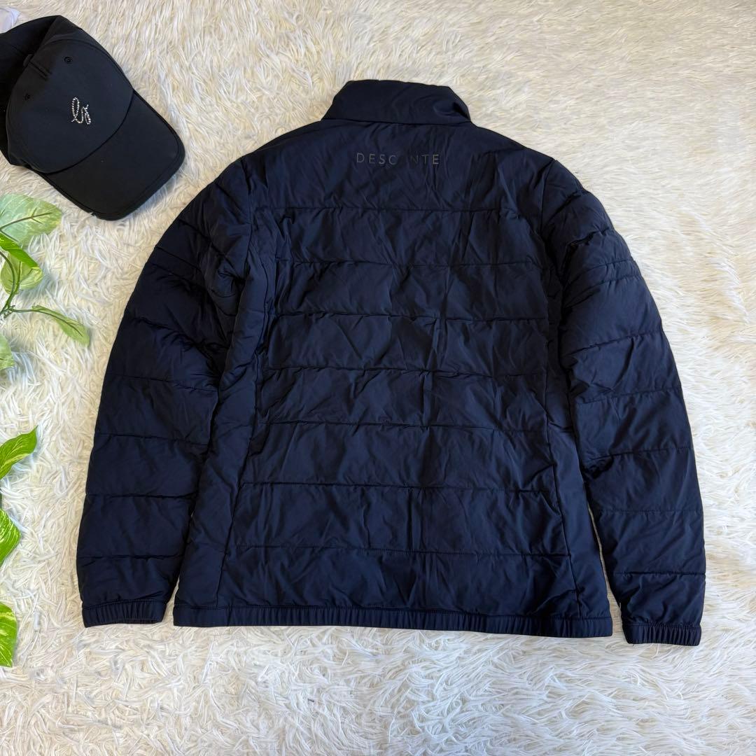 【デサントゴルフ】美品♡中綿ジャケット キルティング ジップロゴ ネイビー M