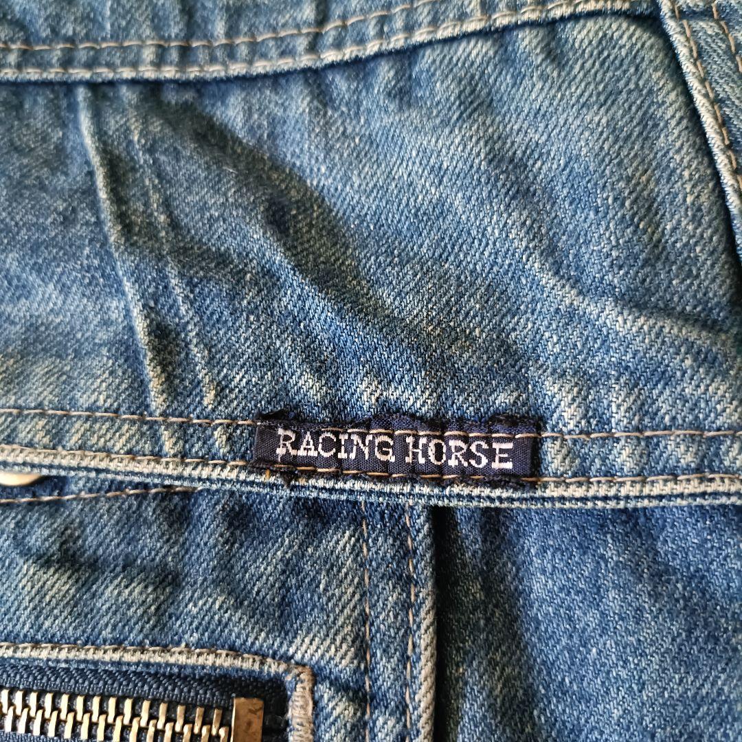 80s ユーロ RACING HORSE オーバーサイズ デニムブルゾン