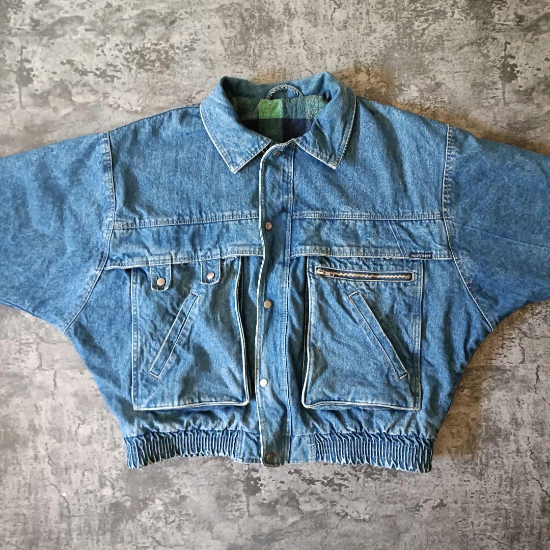 80s ユーロ RACING HORSE オーバーサイズ デニムブルゾン