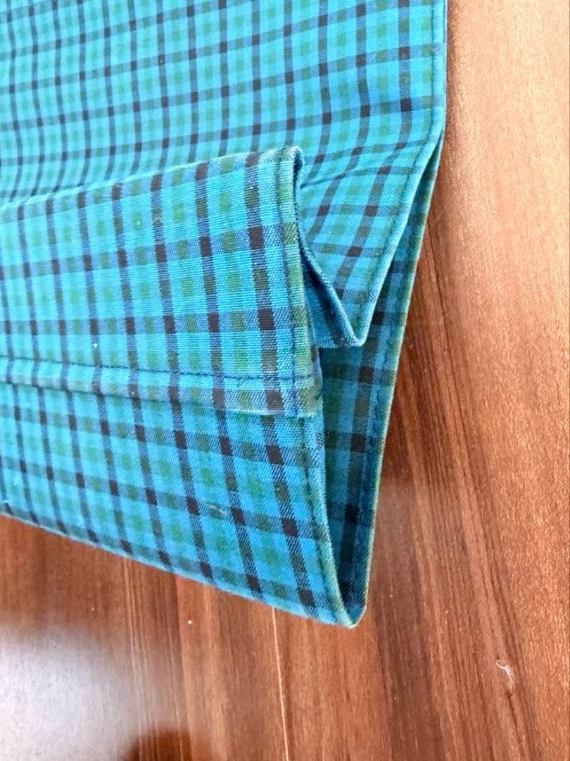 ファミリア　チェック　トートバッグ　青