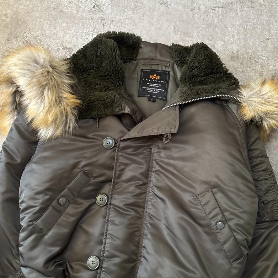 未使用級 ALPHA アルファ N-2B フライトジャケット S セージ 短丈