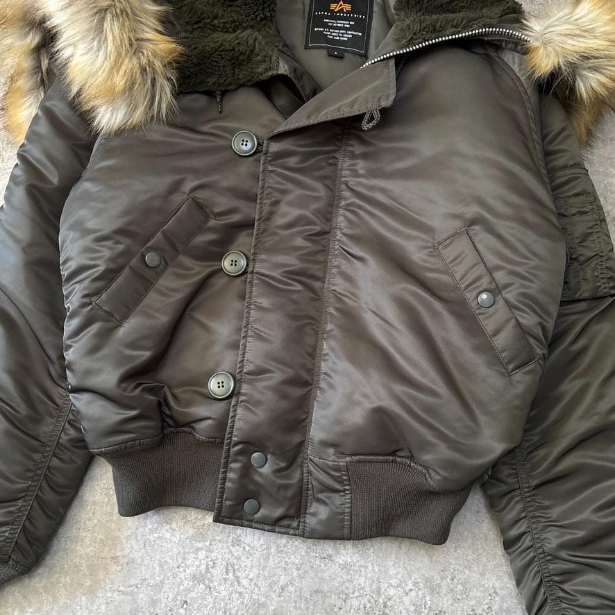 未使用級 ALPHA アルファ N-2B フライトジャケット S セージ 短丈