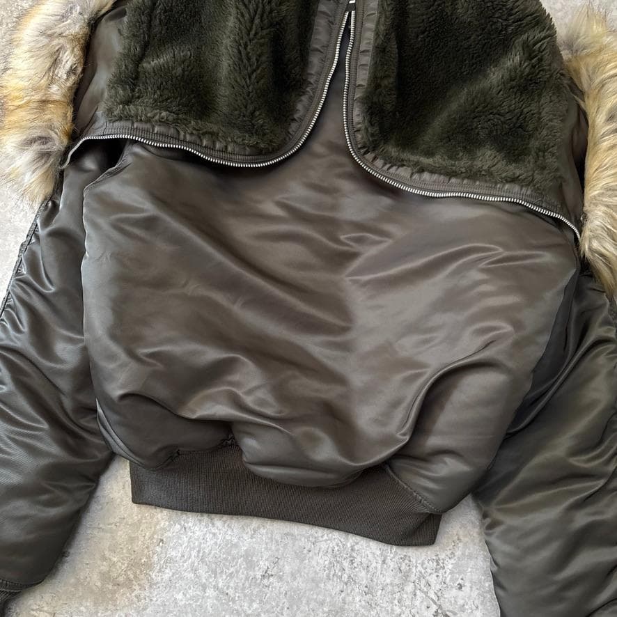 未使用級 ALPHA アルファ N-2B フライトジャケット S セージ 短丈
