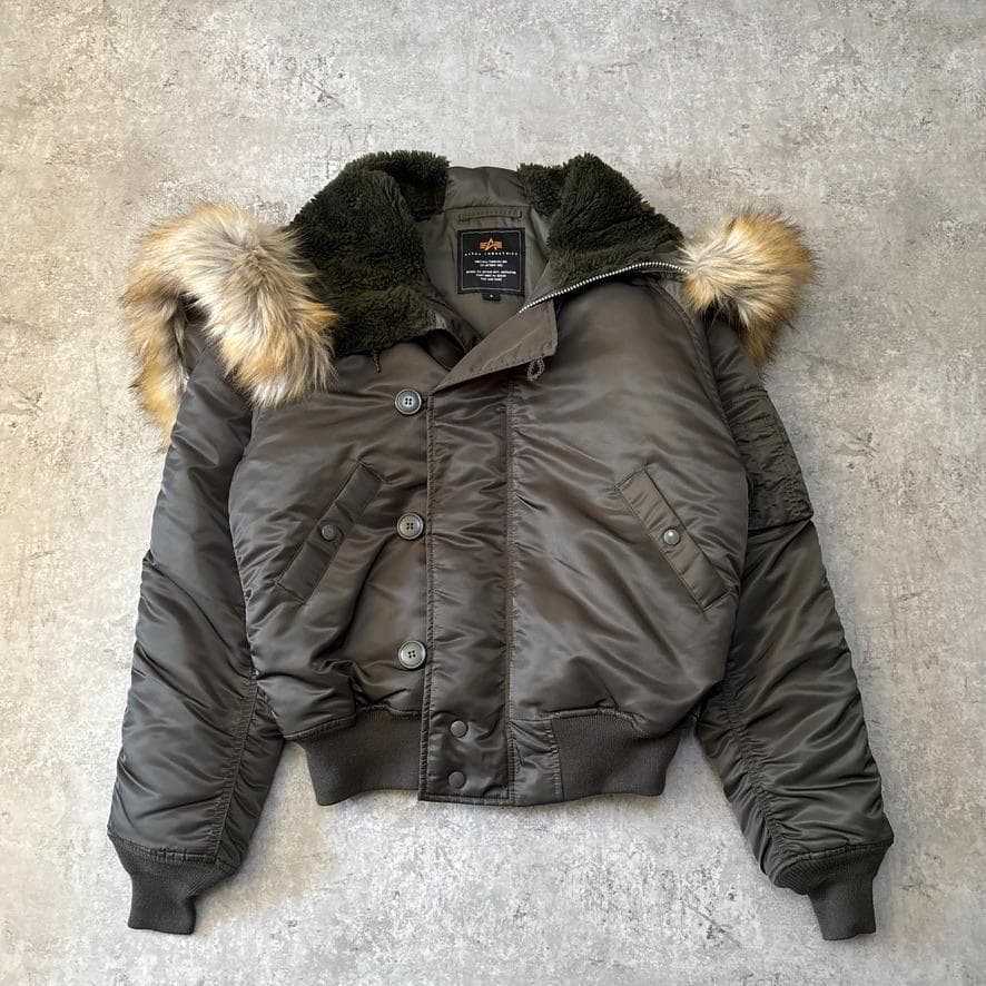 未使用級 ALPHA アルファ N-2B フライトジャケット S セージ 短丈